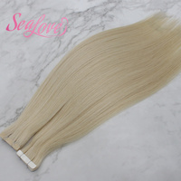 Extensions de cheveux naturels à bandes adhésives invisibles doublement étirées de qualité professionnelle, cheveux Remy vierges européens de qualité supérieure avec cuticules alignées