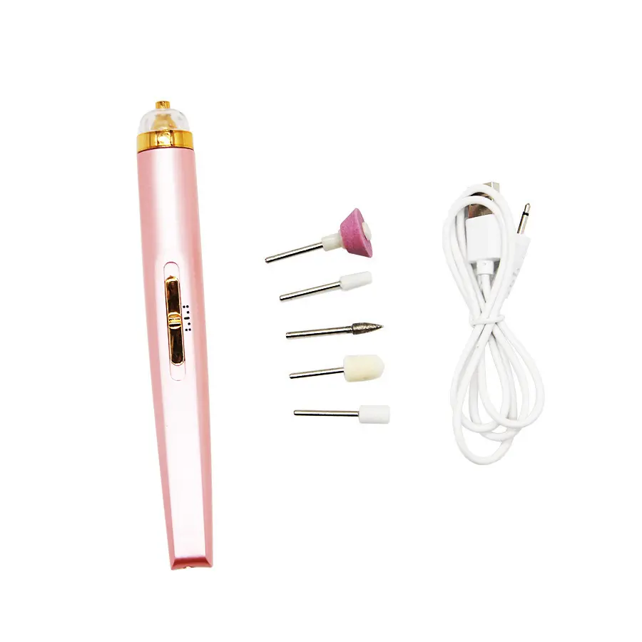 2023 New 5 in 1 USB Rechargeable Electric Nail Drill Polishing Pen Grinding Machine For Acrylic Nail Gel Polish Remover