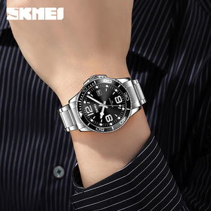 Skmei 9278 usine directe grand cadran montre à Quartz pour hommes bande en acier inoxydable à la mode <span class=keywords><strong>calendrier</strong></span> d'affaires montre-bracelet - Product Image 6