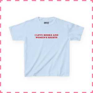 Camiseta Baby Tee OEM ODM con Estampado 'I Love Books And Women's Rights', Estilo Feminista, Y2K, para Amantes de los Libros, Estética Coquette, Regalo Original - Product Image 4