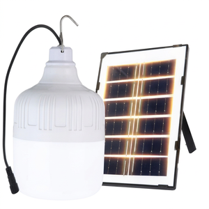 หลอดไฟ LED 250W DC5V-6V พลังงานแสงอาทิตย์แบบชาร์จได้ สำหรับกรณีฉุกเฉิน แบตเตอรี่ 3x1800mA ปรับอุณหภูมิสีได้ (2700K/4100K/6000K) วัสดุ PP - Product Image 1