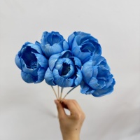 Bunga Peony Kayu Buatan Tangan Multi-Warna Dekorasi Dinding Rumah Tanaman Bunga untuk Wisuda Natal Rangkaian Potong