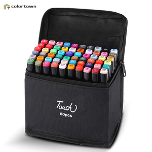 40pcs 60pcs 80pcs 168pcs Tactile Corbeau professionnel à double pointes alcoolisées ensemble <span class=keywords><strong>de</strong></span> stylo marqueur personnalisé OEM boîte fournitures d'art - Product Image 2