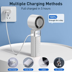 Nouvel article : Ventilateur portable avec 100 réglages de vitesse, affichage numérique, puissant, rechargeable par USB, mini ventilateur pratique - Product Image 3