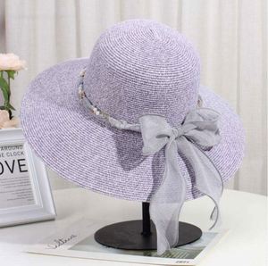 Nouveau Chapeau de Plage en Paille Tressé avec Chaîne de Perles Jaunes pour Femme – Collection Été - Product Image 6