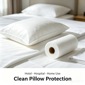 Vente en gros usine – Matière première personnalisée gaufrée à pois blancs 30-50 g/m² pour taie d'oreiller jetable en tissu non tissé SS - Product Image 3