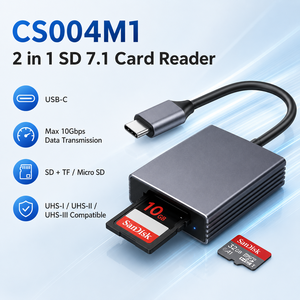 Lecteur de carte <span class=keywords><strong>SD</strong></span> 7.1 Express Type C 985 Mo/s 10 Gbps USB 3.2 en aluminium 2 en 1, adaptateur de lecteur de carte mémoire <span class=keywords><strong>Micro</strong></span> <span class=keywords><strong>SD</strong></span> TF pour ordinateur portable - Product Image 2