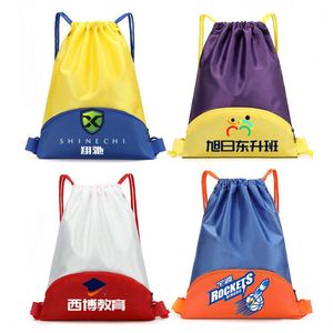 Sac à cordon personnalisé en polyester léger avec poche zippée pour hommes, idéal pour les sports de plein air - Product Image 6