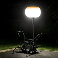 Tour d'éclairage mobile manuelle à LED, résistante au vent et à l'eau, montée sur remorque, pour chantier de construction