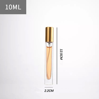 Botol tabung parfum dengan penyemprot bambu botol parfum Mini 10ml kaca persegi bening