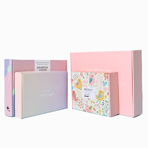 Boîtes en carton pliables personnalisées recyclables de couleur rose pour l'emballage de lingerie, boîte cadeau, emballage imprimé pour vêtements - Product Image 1