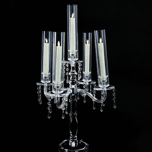 Centrotavola EG-M83 di alta qualità per matrimoni ed eventi, portacandele trasparente a 5 teste - Product Image 2