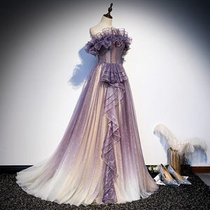 open lace back dress Vintage Embroidery Beaded Wedding Dress Satin Ball Gown Off Shoulder main image 0