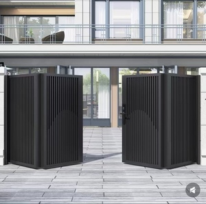 <span class=keywords><strong>Portail</strong></span> de Villa en Acier Inoxydable et Alliage d'Aluminium, Porte d'Entrée Manuelle Simple ou Double Personnalisée pour Cour Extérieure Rurale Autoconstruite - Product Image 4