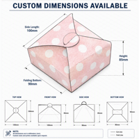 Boîte cadeau en carton rose à pois personnalisée, 100% biodégradable, pliable avec fentes, fermeture magnétique, logo personnalisé, gaufrage offset