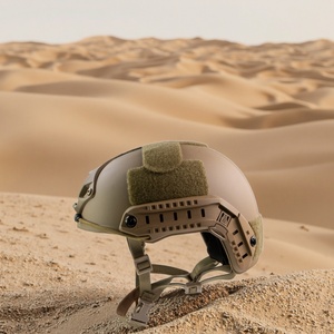 Casco Táctico de Corte Alto Color Bronceado con Correa Ajustable, Material ABS Compuesto Resistente al Agua - Product Image 5