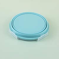 Ensemble de contenants alimentaires ronds thermiques portables pour les voyages en plein air, pique-niques, boîte à lunch pliable en silicone avec couvercle à fermeture à pression
