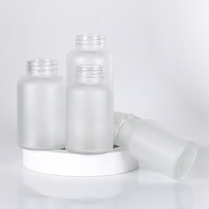 Botella de vidrio esmerilado transparente de 100ml de boca ancha con tapa de plástico Rango de 100cc-150cc para uso de productos de salud Suplemento Almacenamiento de cápsulas - Product Image 5