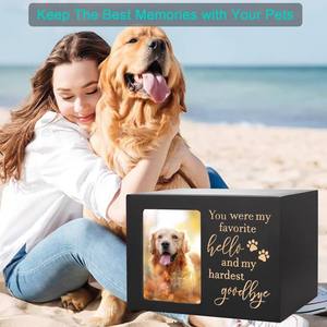 Pet Memorial Urns for <strong>Dog</strong> or Cat Ashes Large Wooden Funeral Cremation Urns with Photo Frame Keepsake <strong>Memory</strong> Casket <strong>Box</strong> - Product Image 4