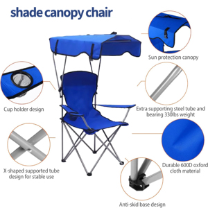 <span class=keywords><strong>Chaise</strong></span> de <span class=keywords><strong>camping</strong></span> pliable avec cadre en fer, auvent pare-soleil, installation rapide, tissu Oxford, <span class=keywords><strong>pour</strong></span> rassemblements autour du feu de camp, logo personnalisé, approvisionnement en gros en usine - Product Image 4