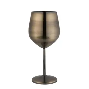 Verres à vin en acier inoxydable, fait à la main, Bronze, verre Antique, Excellent, réutilisable, pour mariage, hôtel, fête, Restaurant