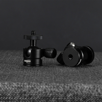 Adaptateur de trépied à vis 1/4 3/8, tête sphérique professionnelle robuste en alliage d'aluminium à profil bas, rotation à 360 degrés, mini 20 mm