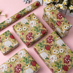 Wildflowers <b>Wrapping</b> <b>Paper</b> Roll 17 Inch X 16.5 Feet Kraft Floral Gift Wrap Eco Friendly Craft Packaging <b>Paper</b> - Product Image 6