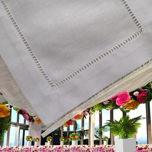 ผ้าเช็ดปากค็อกเทลผ้าลินินปักลาย  ปักอักษรย่อตามสั่ง ผ้าลินินแท้ 100% สำหรับงานแต่งงาน งานเลี้ยง ร้านอาหาร บาร์ ผ้าปูโต๊ะ รับผลิตแบบ OEM - Product Image 2