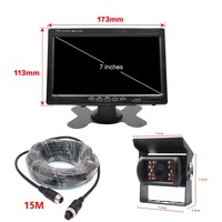 Monitor de Coche Smartour de 7 Pulgadas HD con Pantalla LCD de 12-24V y Cámara de Visión Trasera con Función de TV, Impermeable, para Camiones y Cosechadoras