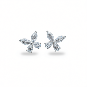Boucles d'oreilles en diamants Tiffany & Co. en or blanc, taille marquise, couleur D, certifiées GIA, bijoux classiques pour femmes, pour mariage - Product Image 1