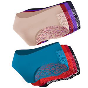 Bragas PAERLAN Personalizables de Encaje Sexy Estilo Hipster Ropa Interior de Nailon con Encaje Floral de Cintura Baja Tallas Grandes para Mujer - Product Image 2