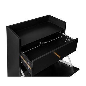 Modern Portable 2 Door 1 Drawer Living Room Shoe Rack Cabinet Apartment-Friendly Easy Assembly - Product Image 2