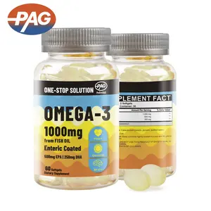 Omega-3 심해 어유 뇌 지원 Softgel 1000Mg 50-25 Tg 500Mg 장 입히는 대량 가격 ha epa를 가진 어유 캡슐