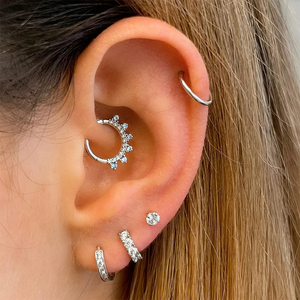 Piercing de Nariz Redondo Abierto con Zirconia para Cartílago, Anillo de Nariz de Moda, Pendientes - Product Image 6