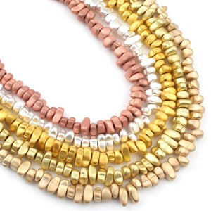 Perles en <span class=keywords><strong>pierre</strong></span> d'<span class=keywords><strong>hématite</strong></span> naturelle irrégulière plaquée de 4 à 8 mm, 17 couleurs, en vrac, pour la fabrication de bijoux DIY - Product Image 3