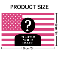Drapeau personnalisé en tissu polyester 3x5 pieds pour Canada et Mexique, fanion rose pour le football et les cheerleading