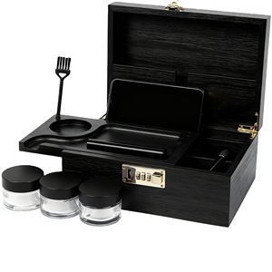 Wholesale Customize Bamboo Smoking Accessories <b>Stash</b> <b>Box</b> with Lock Combo Kit Wooden Rolling Tray Smell Proof Herb Storage Case - Product Image 1
