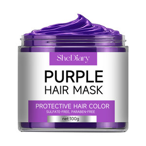 プライベートラベル紫ケラチンヘアマスク脱皮スージングクリームコンディショナー脆いドライダメージヘア用 - Product Image 2