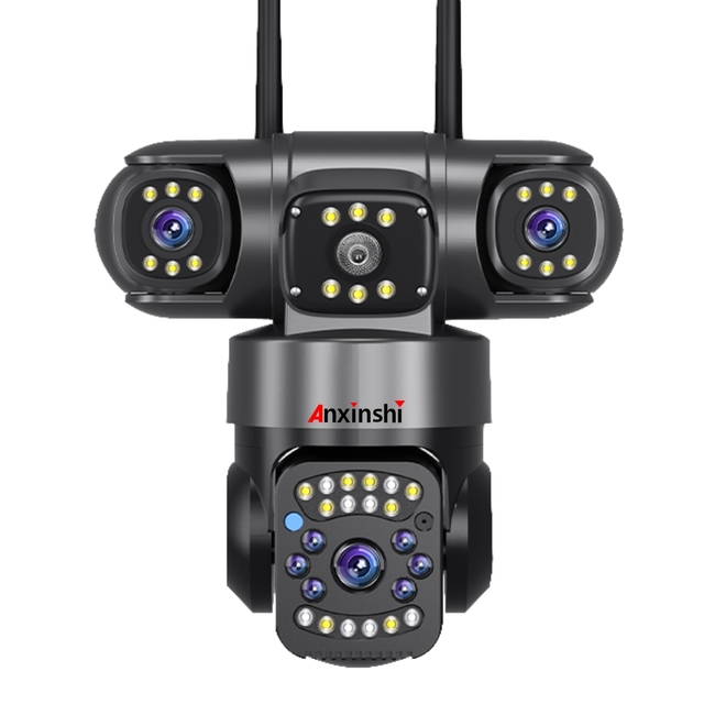10X Zoom Wireless PTZ Network Camera 3 Lens 3-Screen View 4G WiFi Indoor/Outdoor Full Color Night Two-Way Audio CMOS 1 Year