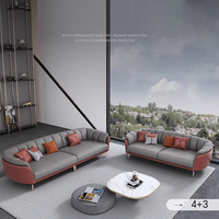 Ensemble de salon sectionnel de style luxueux - Canapé trois places en similicuir PU avec rembourrage en éponge pour recevoir des invités et des réunions d'affaires