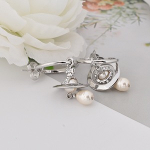 Boucles d'oreilles pendantes Saturne en perles de haute qualité Western Queen Mother Vivienne, style baroque Aleksa, bijoux pour femmes - Product Image 2