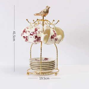 Juego de Café y Té con Diseño de Rosas Rojas Europeas, Tazas de Cerámica Creativas, Regalos Personalizados al por Mayor - Product Image 2