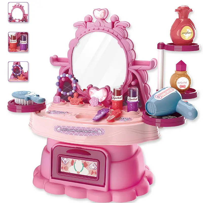 2023 nouveau Kit de maquillage pour enfants pour filles princesse réel lavable cosmétique semblant jouer jouets avec miroir