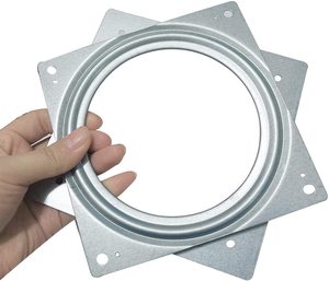 Plato Giratorio Cuadrado de Alta Resistencia de 6 Pulgadas, Base Giratoria Moderna de Hierro con Acabado en Zinc Blanco para Uso en el Hogar y la Oficina - Product Image 1