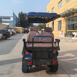 Resorts Transportation Vehicles Road Club Car Hunting Black 6 Seater Electric Golf Cart 4 Wheels 30-50Km/h <b>Speed</b> 50-70km Range - Product Image 6