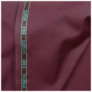 Tissu de <span class=keywords><strong>costume</strong></span> TR en coton de haute qualité <span class=keywords><strong>Style</strong></span> sergé teint uni avec lisière anglaise personnalisée antistatique pour vêtements pour hommes - Product Image 4