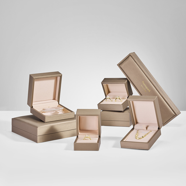 Custom Personalized Logo Cream Jewelry Packing Gift Box Rings Bracelets Ear Studs Necklaces PU Leather Jewellery Box with Logo