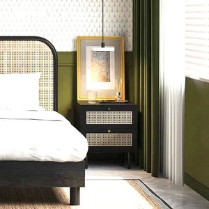 Wooden bedside <b>table</b> with 2 drawers for bedroom, <b>sofa</b>, storage cabinet, living room, coffee <b>table</b> - Product Image 2