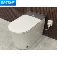 Nouvelle toilette électrique intelligente à style moderne, avec buses auto-nettoyantes réglables, installation facile, toilettes chauffées instantanément pour villa