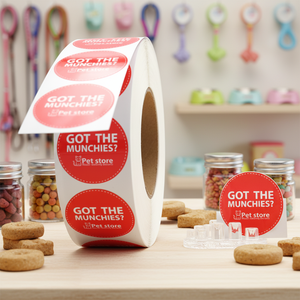Custom Printed Round Pet Store <strong>Label</strong> Stickers Waterproof Self Adhesive PVC <strong>Packaging</strong> Roll <strong>Labels</strong> for Logo Branding - Product Image 6